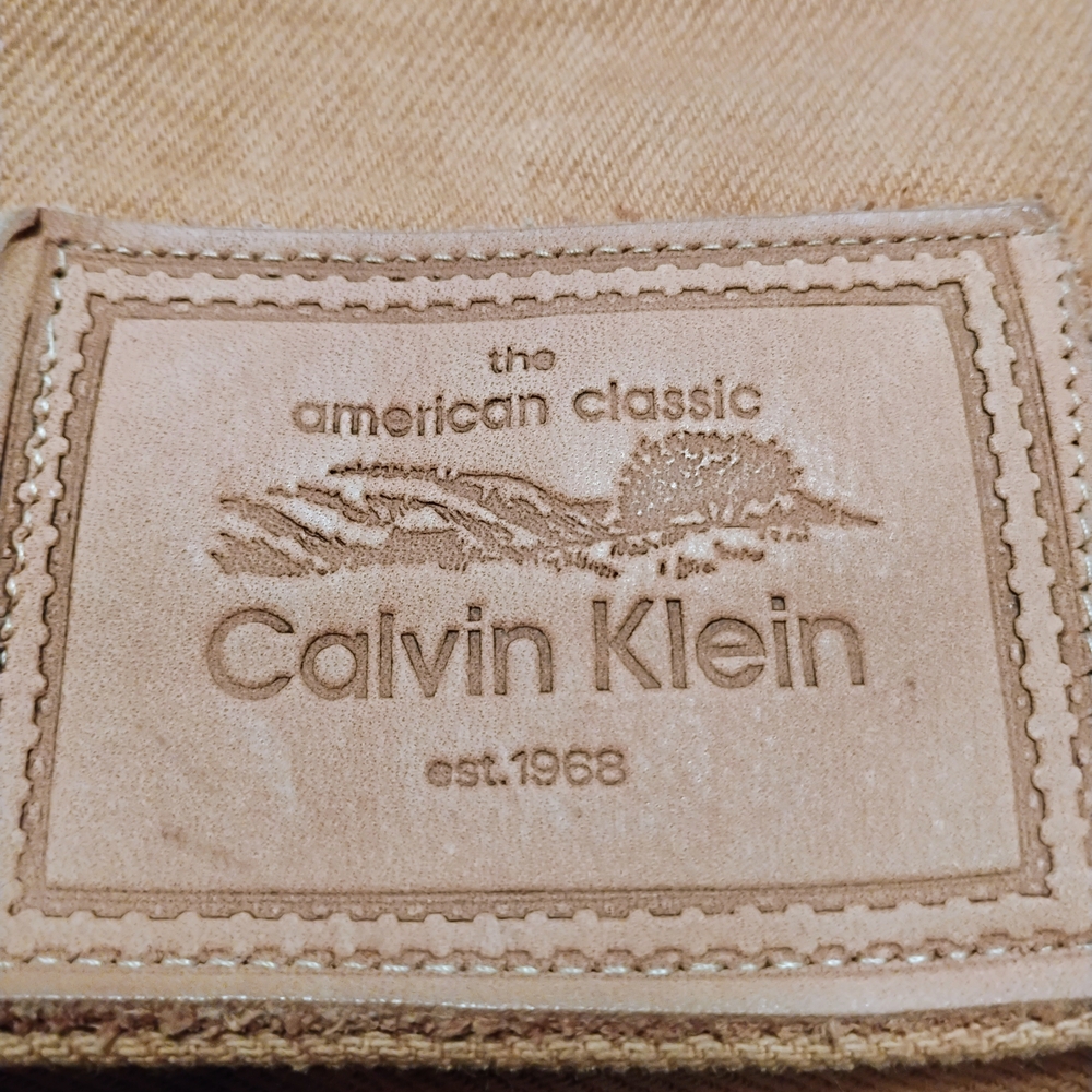 Calvin Klein Vintage Button-Front Trucker Jacket in Orange / Brown - Picture 4 of 7